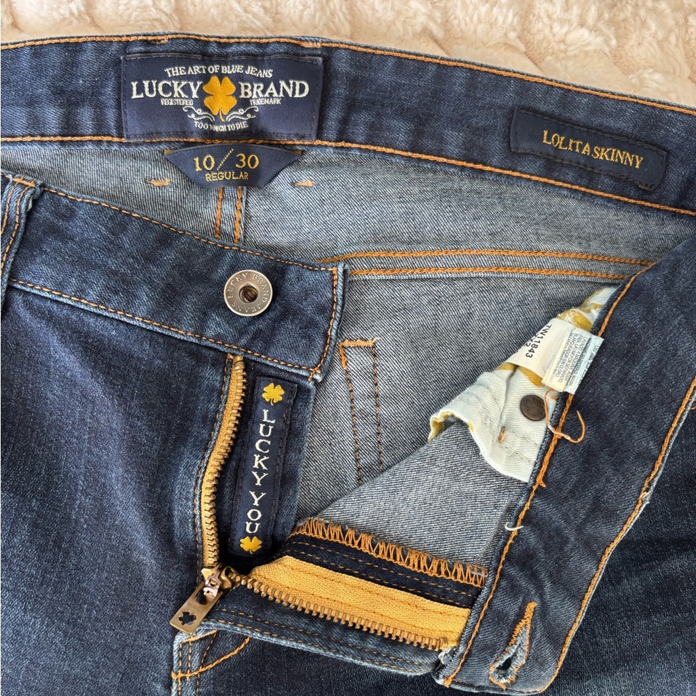 Lucky Brand Womens Dark Blue Skinny Jeans